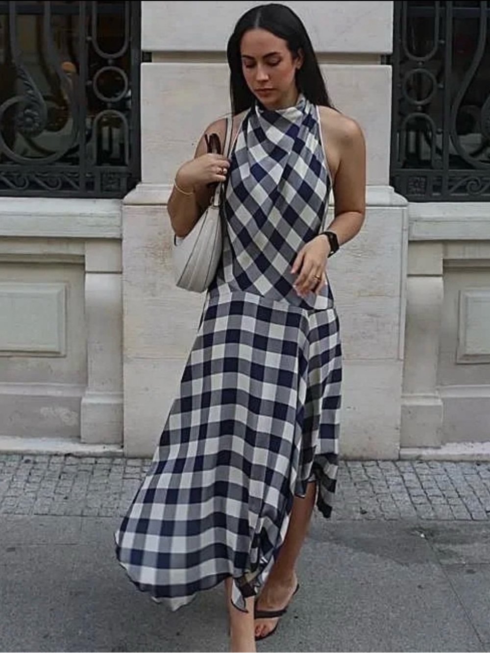 ZARA -ZW Collection Halter Plaid MIDI Dress NWT❗️